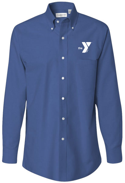 YMCA Mens Long Sleeve Button Up